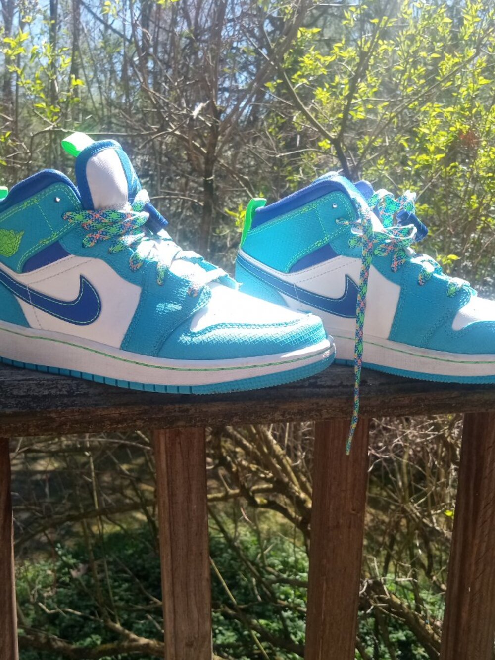 Kids Jordan Turquoise and Blue